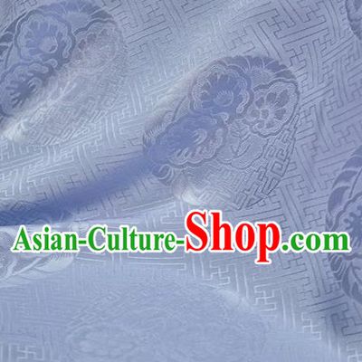 Chinese Classical Peony Pattern Design Light Blue Mulberry Silk Fabric Asian Traditional Cheongsam Silk Material