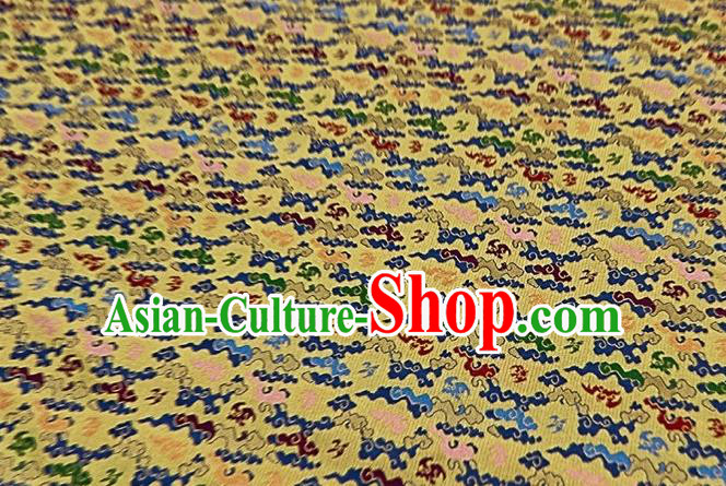 Chinese Classical Clouds Pattern Design Yellow Song Brocade Fabric Asian Traditional Silk Material Chinese Classical Clouds Pattern Design Yellow Song Brocade Fabric Asian Traditional Silk Material