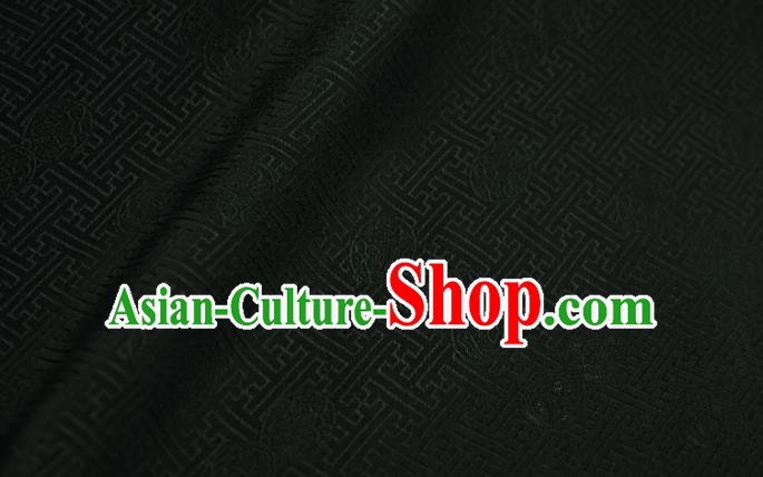 Chinese Classical Jacquard Pattern Design Atrovirens Mulberry Silk Fabric Asian Traditional Cheongsam Silk Material Chinese Classical Jacquard Pattern Design Atrovirens Mulberry Silk Fabric Asian Traditional Cheongsam Silk Material