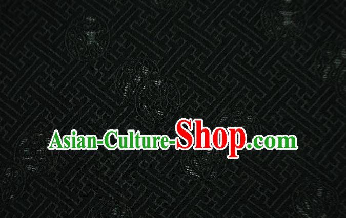 Chinese Classical Jacquard Pattern Design Atrovirens Mulberry Silk Fabric Asian Traditional Cheongsam Silk Material Chinese Classical Jacquard Pattern Design Atrovirens Mulberry Silk Fabric Asian Traditional Cheongsam Silk Material