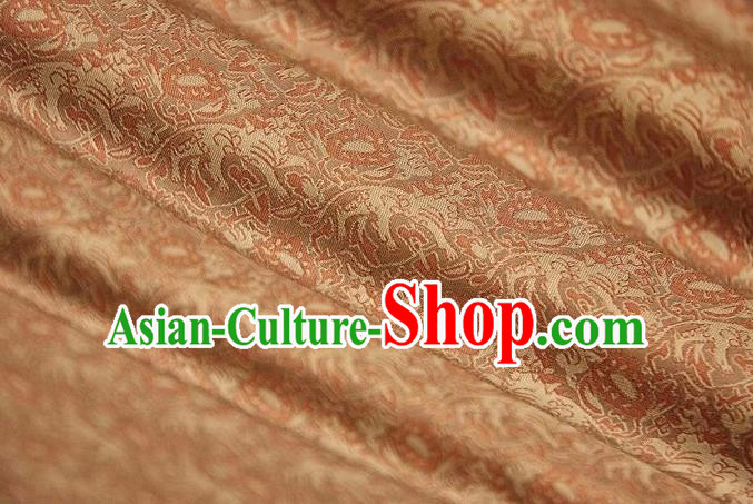 Chinese Classical Pattern Design Orange Song Brocade Fabric Asian Traditional Silk Material Chinese Classical Pattern Design Orange Song Brocade Fabric Asian Traditional Silk Material