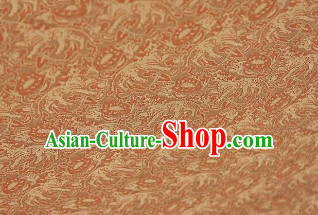Chinese Classical Pattern Design Orange Song Brocade Fabric Asian Traditional Silk Material Chinese Classical Pattern Design Orange Song Brocade Fabric Asian Traditional Silk Material