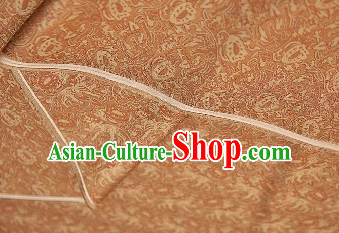 Chinese Classical Pattern Design Orange Song Brocade Fabric Asian Traditional Silk Material Chinese Classical Pattern Design Orange Song Brocade Fabric Asian Traditional Silk Material