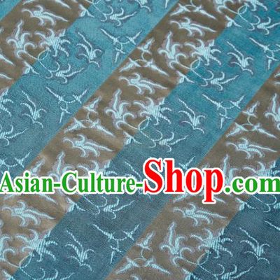 Chinese Classical Jacquard Pattern Design Blue Mulberry Silk Fabric Asian Traditional Cheongsam Silk Material