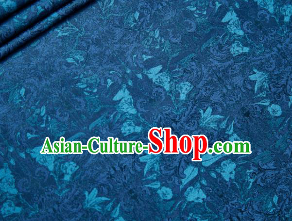 Chinese Classical Grass Pattern Design Peacock Green Su Brocade Fabric Asian Traditional Silk Material Chinese Classical Grass Pattern Design Peacock Green Su Brocade Fabric Asian Traditional Silk Material