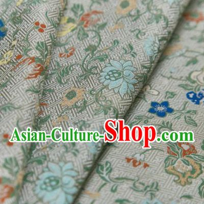 Chinese Classical Lotus Pattern Design Apricot Su Brocade Fabric Asian Traditional Silk Material