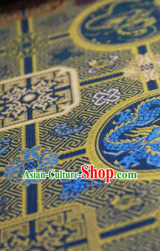 Chinese Classical Dragons Pattern Design Deep Blue Song Brocade Fabric Asian Traditional Silk Material Chinese Classical Dragons Pattern Design Deep Blue Song Brocade Fabric Asian Traditional Silk Material