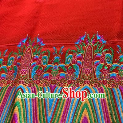 Chinese Classical Pattern Design Red Brocade Fabric Asian Traditional Satin Tang Suit Silk Material