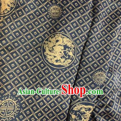Chinese Classical Dragon Pattern Design Black Gambiered Guangdong Gauze Fabric Asian Traditional Cheongsam Silk Material