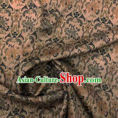 Chinese Classical Pattern Design Khaki Gambiered Guangdong Gauze Fabric Asian Traditional Cheongsam Silk Material