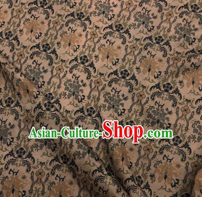 Chinese Classical Pattern Design Khaki Gambiered Guangdong Gauze Fabric Asian Traditional Cheongsam Silk Material Chinese Classical Pattern Design Khaki Gambiered Guangdong Gauze Fabric Asian Traditional Cheongsam Silk Material
