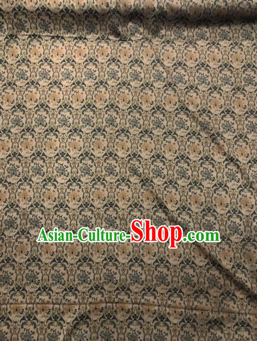 Chinese Classical Pattern Design Khaki Gambiered Guangdong Gauze Fabric Asian Traditional Cheongsam Silk Material Chinese Classical Pattern Design Khaki Gambiered Guangdong Gauze Fabric Asian Traditional Cheongsam Silk Material