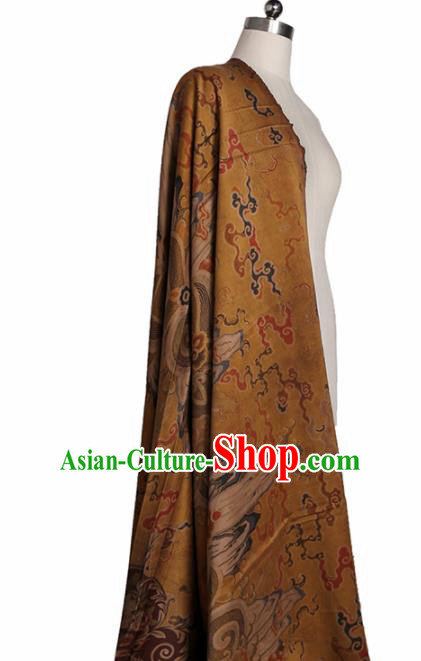 Chinese Classical Cloud Pattern Design Ginger Mulberry Silk Fabric Asian Traditional Cheongsam Silk Material Chinese Classical Cloud Pattern Design Ginger Mulberry Silk Fabric Asian Traditional Cheongsam Silk Material