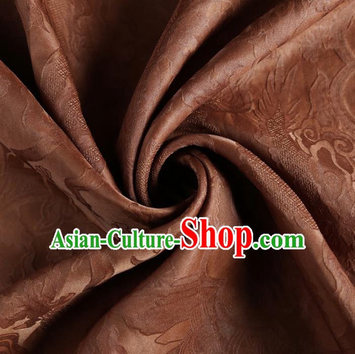 Chinese Classical Pattern Design Cameo Brown Mulberry Silk Fabric Asian Traditional Cheongsam Silk Material Chinese Classical Pattern Design Cameo Brown Mulberry Silk Fabric Asian Traditional Cheongsam Silk Material