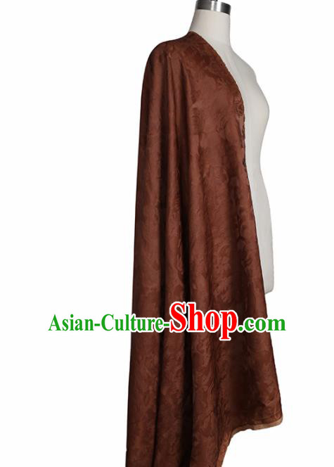 Chinese Classical Pattern Design Cameo Brown Mulberry Silk Fabric Asian Traditional Cheongsam Silk Material Chinese Classical Pattern Design Cameo Brown Mulberry Silk Fabric Asian Traditional Cheongsam Silk Material