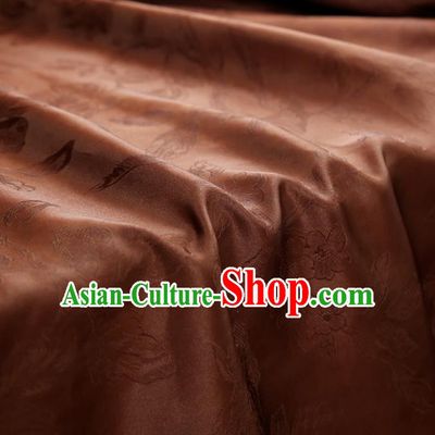 Chinese Classical Flowers Birds Pattern Design Deep Pink Mulberry Silk Fabric Asian Traditional Cheongsam Silk Material