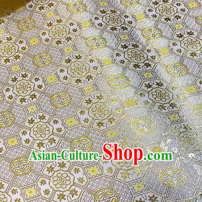 Chinese Classical Royal Pattern Design Light Golden Brocade Fabric Asian Traditional Satin Tang Suit Silk Material