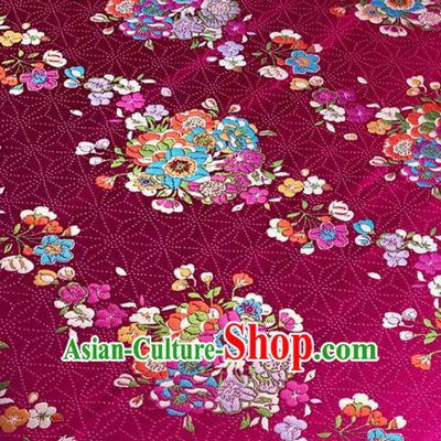 Chinese Classical Bouquet Pattern Design Rosy Brocade Fabric Asian Traditional Satin Tang Suit Silk Material