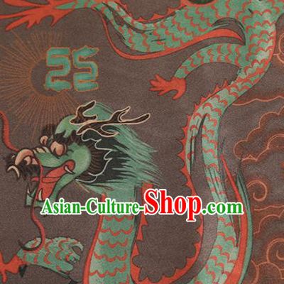 Chinese Classical Dragon Pattern Design Deep Brown Mulberry Silk Fabric Asian Traditional Cheongsam Silk Material