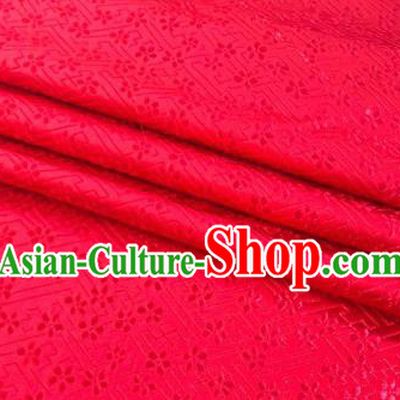 Chinese Classical Babysbreath Pattern Design Red Brocade Fabric Asian Traditional Satin Silk Material