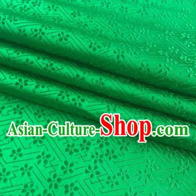 Chinese Classical Babysbreath Pattern Design Green Brocade Fabric Asian Traditional Satin Silk Material