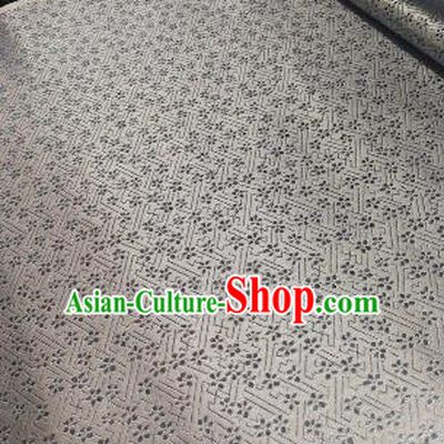 Chinese Classical Babysbreath Pattern Design Silver Grey Brocade Fabric Asian Traditional Satin Silk Material