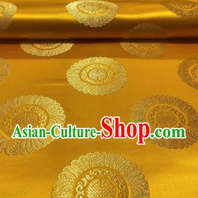 Chinese Classical Royal Pattern Design Golden Brocade Fabric Asian Traditional Satin Silk Material