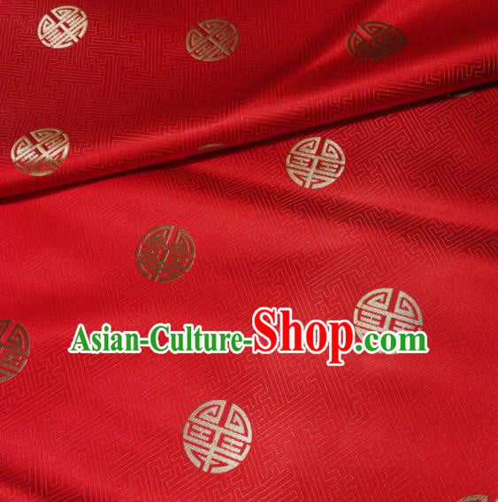 Chinese Classical Royal Longevity Pattern Design Red Brocade Fabric Asian Traditional Satin Silk Material Chinese Classical Royal Longevity Pattern Design Red Brocade Fabric Asian Traditional Satin Silk Material