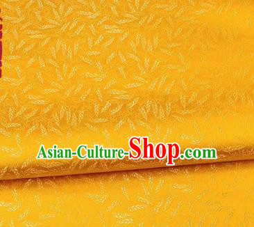 Chinese Classical Wheat Pattern Design Golden Brocade Fabric Asian Traditional Satin Silk Material Chinese Classical Wheat Pattern Design Golden Brocade Fabric Asian Traditional Satin Silk Material