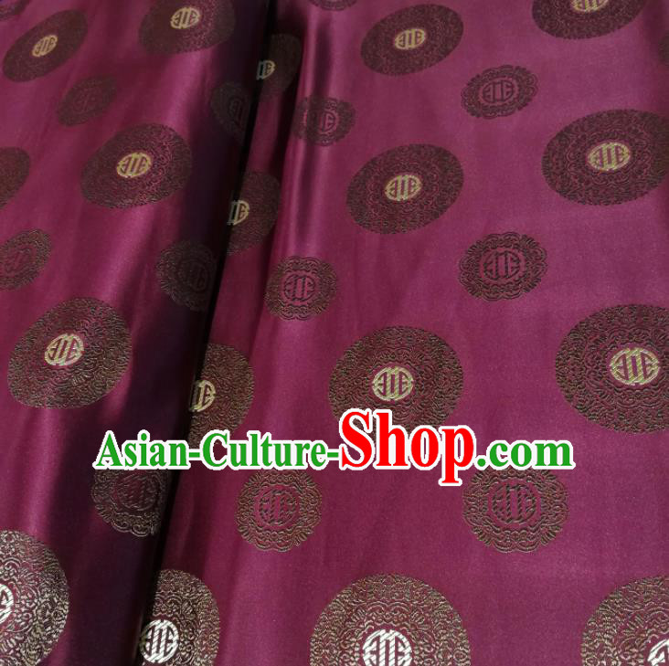 Chinese Royal Round Pattern Design Wine Red Brocade Fabric Asian Traditional Satin Silk Material Chinese Royal Round Pattern Design Wine Red Brocade Fabric Asian Traditional Satin Silk Material