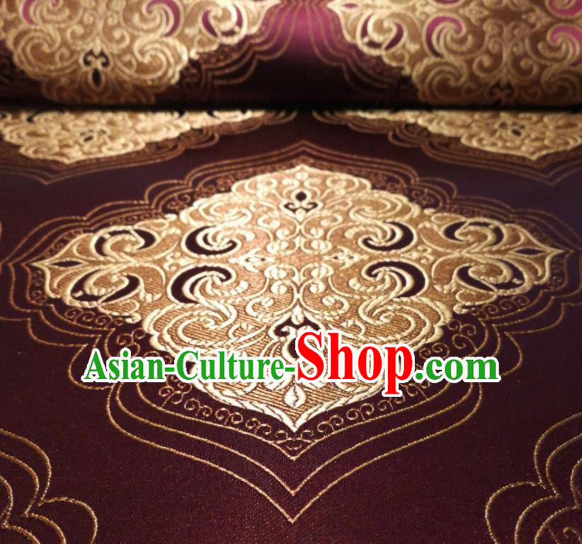 Chinese Royal Square Pattern Design Wine Red Brocade Fabric Asian Traditional Satin Silk Material Chinese Royal Square Pattern Design Wine Red Brocade Fabric Asian Traditional Satin Silk Material
