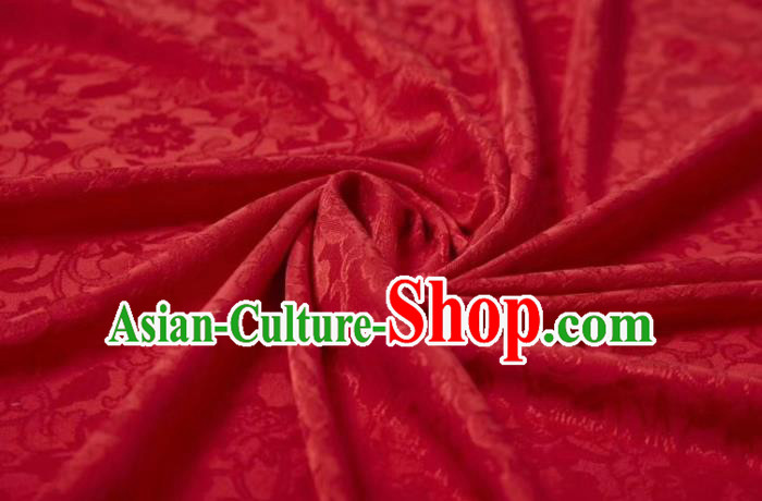Chinese Classical Peony Pattern Design Red Silk Fabric Asian Traditional Cheongsam Brocade Material Chinese Classical Peony Pattern Design Red Silk Fabric Asian Traditional Cheongsam Brocade Material