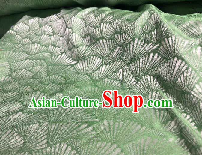 Chinese Classical Pine Pattern Design Green Silk Fabric Asian Traditional Cheongsam Brocade Material Chinese Classical Pine Pattern Design Green Silk Fabric Asian Traditional Cheongsam Brocade Material