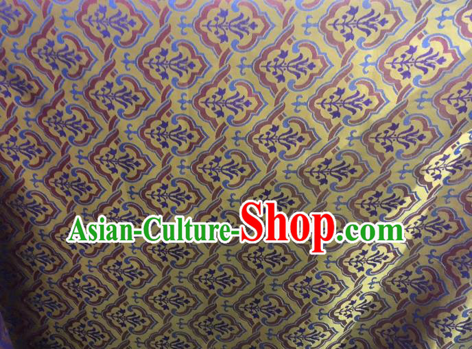Chinese Classical Pattern Design Yellow Silk Fabric Asian Traditional Cheongsam Brocade Material Chinese Classical Pattern Design Yellow Silk Fabric Asian Traditional Cheongsam Brocade Material