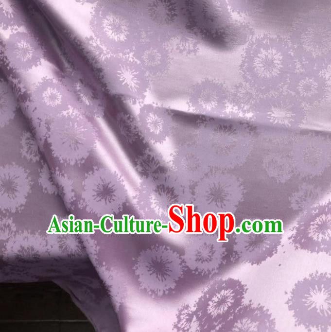 Chinese Classical Dandelion Pattern Design Lilac Silk Fabric Asian Traditional Cheongsam Brocade Material Chinese Classical Dandelion Pattern Design Lilac Silk Fabric Asian Traditional Cheongsam Brocade Material