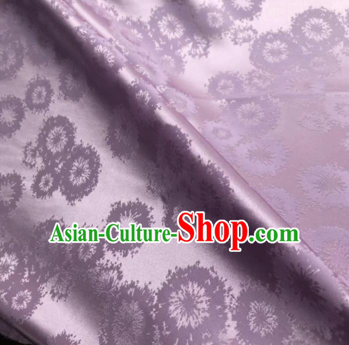 Chinese Classical Dandelion Pattern Design Lilac Silk Fabric Asian Traditional Cheongsam Brocade Material Chinese Classical Dandelion Pattern Design Lilac Silk Fabric Asian Traditional Cheongsam Brocade Material