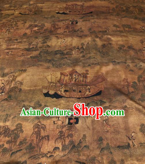 Asian Chinese Traditional Pattern Design Gambiered Guangdong Gauze Fabric Silk Material Asian Chinese Traditional Pattern Design Gambiered Guangdong Gauze Fabric Silk Material