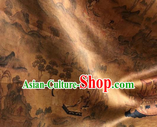 Asian Chinese Traditional Pattern Design Gambiered Guangdong Gauze Fabric Silk Material Asian Chinese Traditional Pattern Design Gambiered Guangdong Gauze Fabric Silk Material