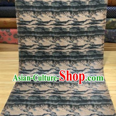 Asian Chinese Traditional Pattern Design Navy Gambiered Guangdong Gauze Fabric Silk Material