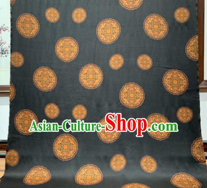 Asian Chinese Traditional Round Pattern Design Black Gambiered Guangdong Gauze Fabric Silk Material Asian Chinese Traditional Round Pattern Design Black Gambiered Guangdong Gauze Fabric Silk Material