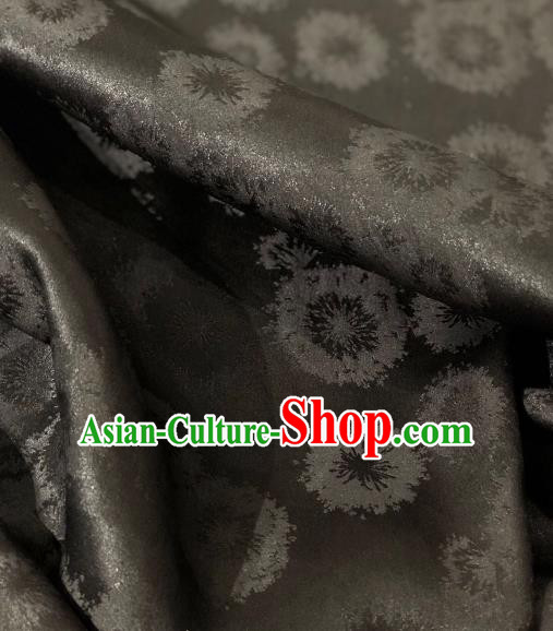 Asian Chinese Traditional Pattern Design Black Gambiered Guangdong Gauze Fabric Silk Material