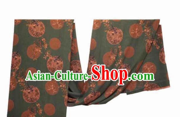 Asian Chinese Traditional Plum Pattern Design Deep Green Gambiered Guangdong Gauze Fabric Silk Material Asian Chinese Traditional Plum Pattern Design Deep Green Gambiered Guangdong Gauze Fabric Silk Material