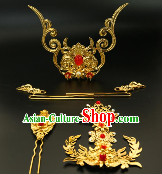 Chinese Classical Wedding Hair Accessories Ancient Bride Hair Crown Hairpins for Women Chinese Classical Wedding Hair Accessories Ancient Bride Hair Crown Hairpins for Women