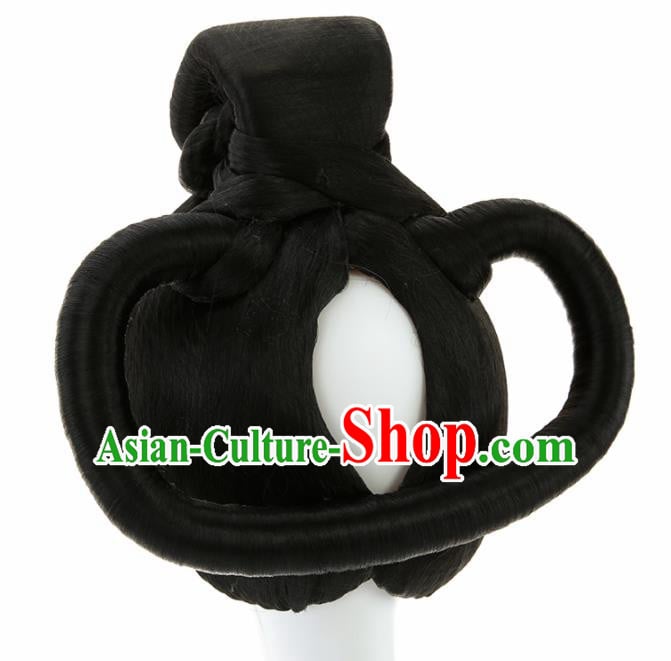 Chinese Classical Dance Wigs Hair Accessories Ancient Imperial Concubine Chignon for Women Chinese Classical Dance Wigs Hair Accessories Ancient Imperial Concubine Chignon for Women