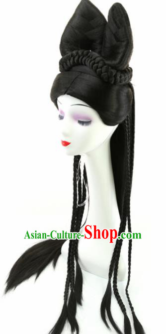 Chinese Ancient Princess Wigs Hair Accessories Drama Goddess Chignon for Women Chinese Ancient Princess Wigs Hair Accessories Drama Goddess Chignon for Women