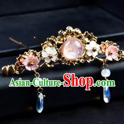 Chinese Ancient Princess Pink Hairpins Traditional Classical Dance Hair Accessories for Women