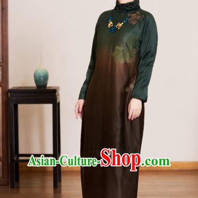 Traditional Chinese Young Women Cheongsam Silk Qipao Dress