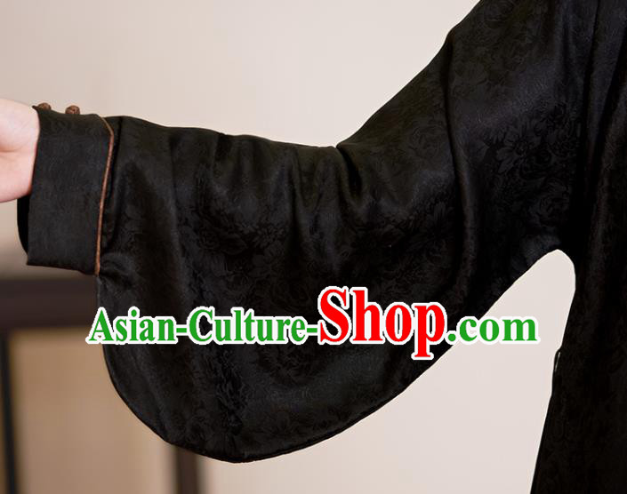 Traditional Chinese Cheongsam Black Silk Qipao Dress for Women Traditional Chinese Cheongsam Black Silk Qipao Dress for Women