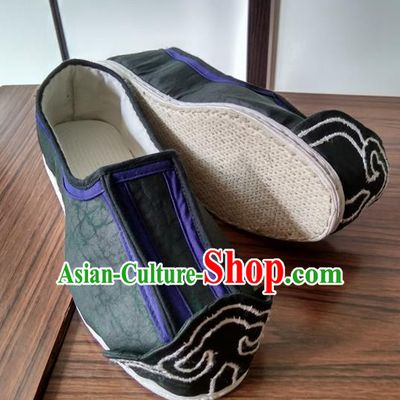 Chinese Kung Fu Shoes Black Cloth Shoes Traditional Hanfu Shoes Opera Shoes for Men