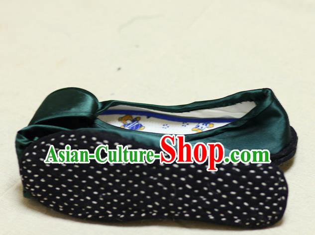 Chinese Traditional Atrovirens Brocade Shoes Hanfu Shoes for Women Chinese Traditional Atrovirens Brocade Shoes Hanfu Shoes for Women